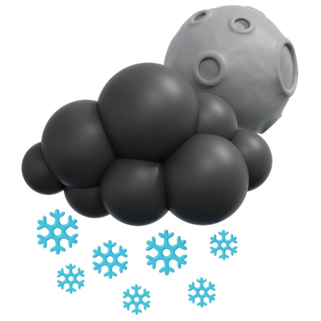 Snowfall Night  3D Icon