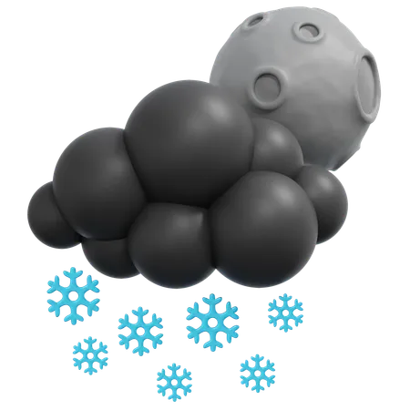 Snowfall Night  3D Icon