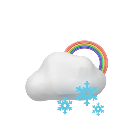 Snowfall With Rainbow  3D Icon