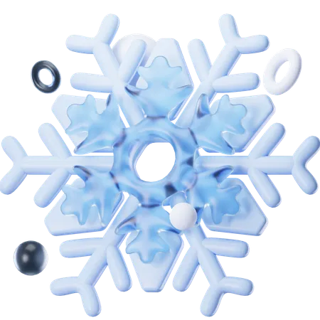 Snowflake 3 D Illustration 3D Icon