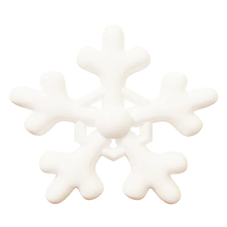3 D Cute Cartoon Christmas White Snowflake Tiny Particle Winter Season Happy New Year Decoration Merry Christmas Holiday New Year And Xmas Celebration 3D Icon