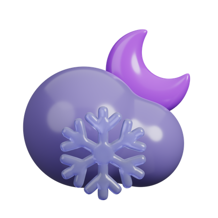 Snowflake at Night  3D Icon