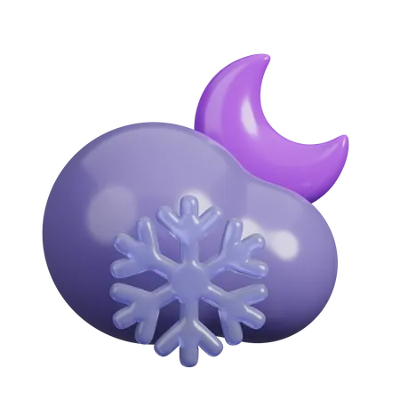 Snowflake at Night  3D Icon