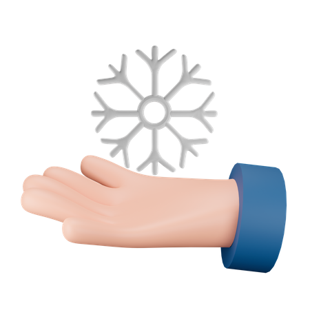 Snowflake With Hand 3D Illustration