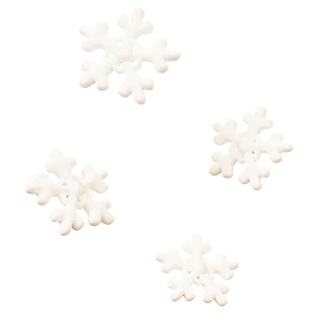 3 D Cute Cartoon Christmas Falling White Snowflake Tiny Particle Winter Season Happy New Year Decoration Merry Christmas Holiday New Year And Xmas Celebration 3D Icon