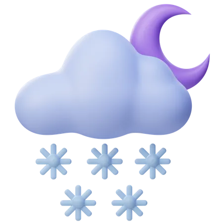 Snowing At Night  3D Icon