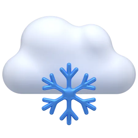 3 D Icon Of A Snowing Cloud 3D Icon