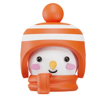 Snowman Avatar With Cute Hat 3 D Illustration 3D Icon