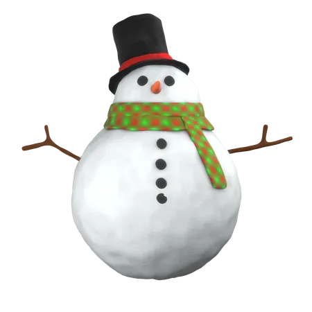 Cute Snowman Made Of Clay 3D Icon