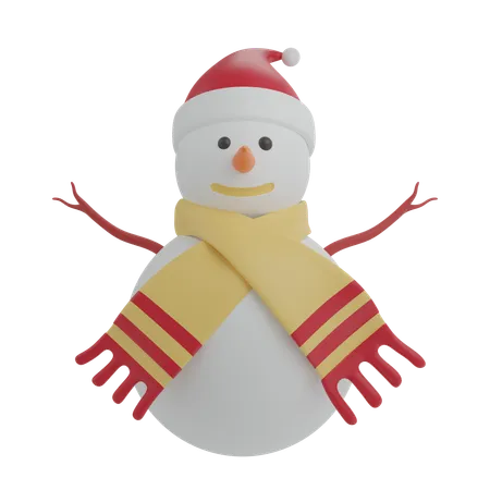 Snowman 3 D Illustrations Christmas Icon 3D Icon