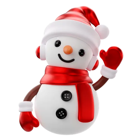 3 D Rendering Of Christmas Snowman Icon 3D Icon