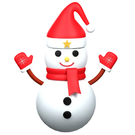 Snowman 3 D Icon Illustration 3D Icon