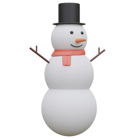 Snowman 3 D Icon Illustration 3D Icon