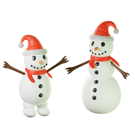 3 D Icon Snowman With Red Hat 3D Icon