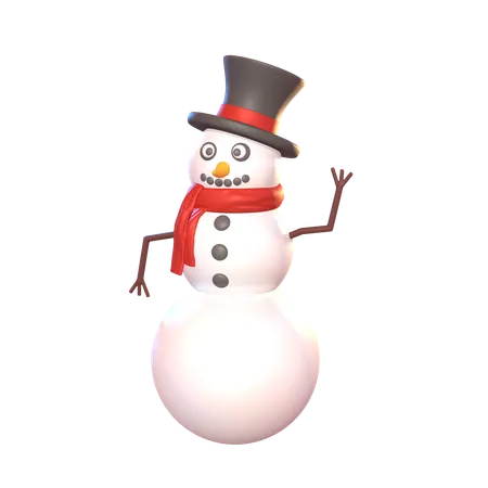 Adorable 3 D Snowman Icon Whimsical Design 3D Icon