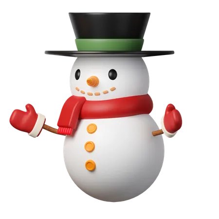 3 D Christmas Snowman Icon Minimal Decorative Festive Conical Shape Tree New Years Holiday Decor 3 D Design Element In Cartoon Style Icon Isolated On White Background 3 D Illustration 3D Icon