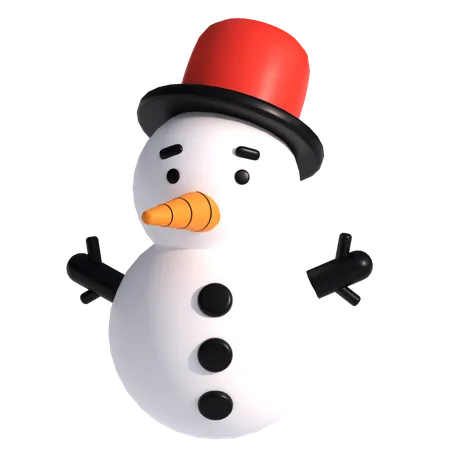 Snowman 3 D Illustration Good For Christmas Design 3D Icon