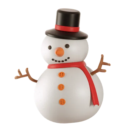 Snowman Illustration In 3 D Design 3D Icon