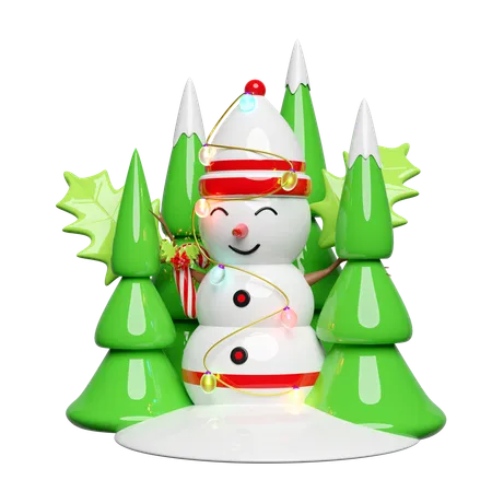 Snowman  3D Illustration