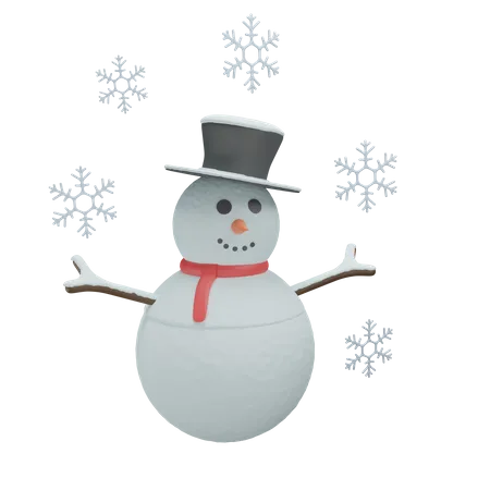 3 D Illustration Of Winter Snowman 3D Illustration