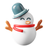 snowman 3d illustration