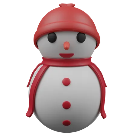 Happy New Year Snowman For Christmas 3D Icon