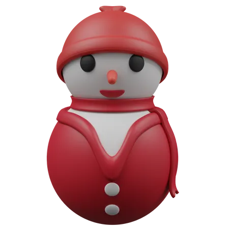 Happy New Year Snowman For Christmas 3D Icon