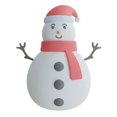 Snowman 3 D Illustration 3D Icon