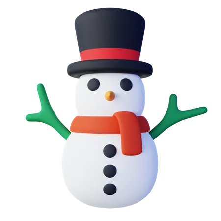 Snowman 3 D Illustration 3D Icon