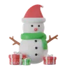 Snowman And Gift Box