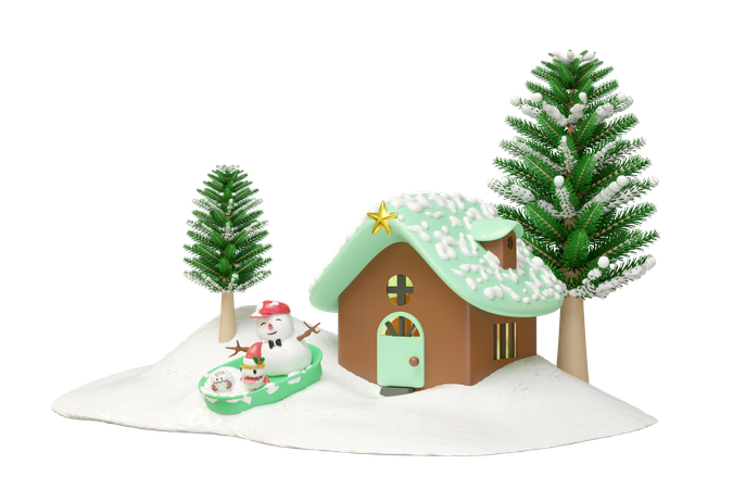 Snowman And Monster Friends  3D Icon