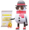 Snowman Character Get Certificate