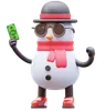 Snowman Character Get Money