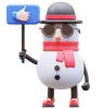 Snowman Character Holding Like Sign