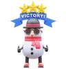 Snowman Character Winner And Earn Stars