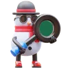 Snowman Character With Magnifying Glass