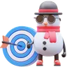 Snowman Character With Target