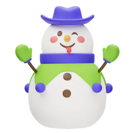 Snowman Cowboy Hat  3D Icon