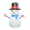 3d snowman hat illustration
