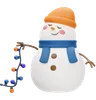 Snowman Holding Christmas Lamp