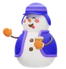 Snowman Holding Hot Cup Coffee
