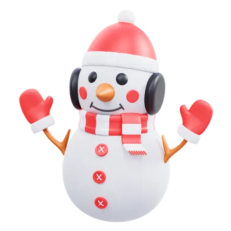 Snowman In A Hat  3D Icon