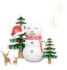 snowman is happy for christmas