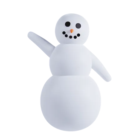 Snowman Say Hello  3D Illustration