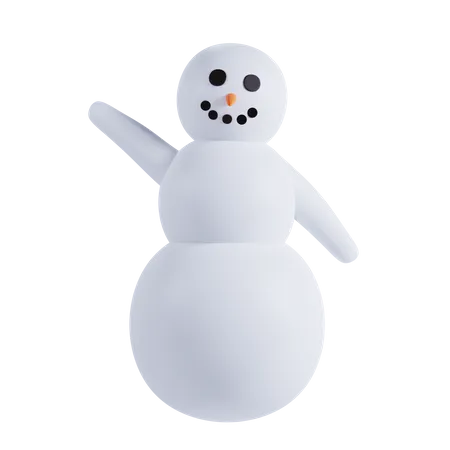 Snowman Say Hello 3D Illustration