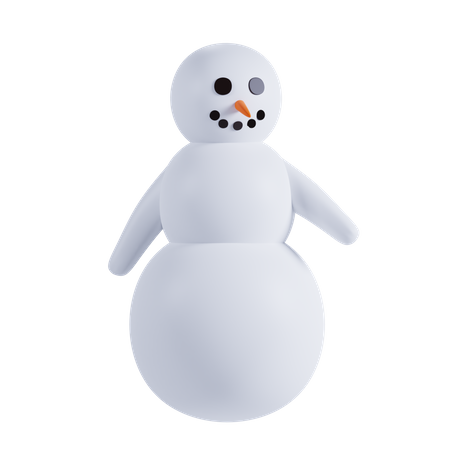 Snowman Showing Something 3D Illustration