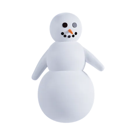 Snowman Showing Something  3D Illustration