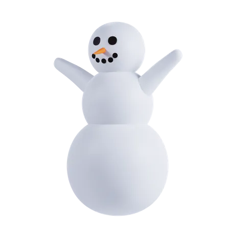 Snowman Waning Hands  3D Illustration