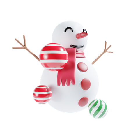 Snowman With Ball  3D Icon