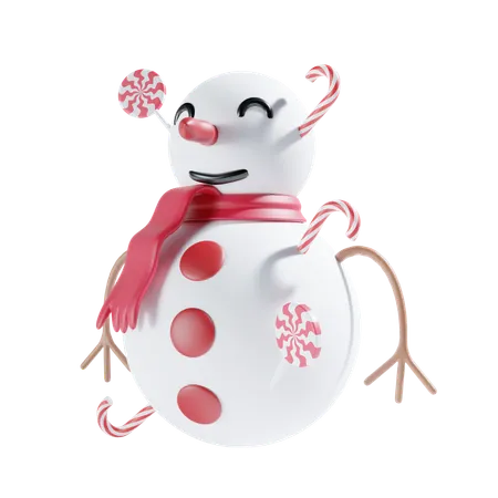Snowman With Candy  3D Icon